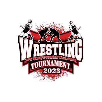 WRESTLING TOURNAMENT VECTOR LOGO DESIGN FOR PRINT