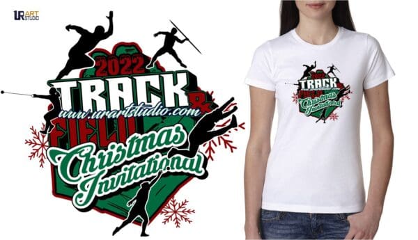 TRACK AND FIELD 2022 CHRISTMAS INVITATIONAL VECTOR LOGO DESIGN FOR PRINT