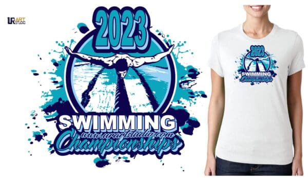 2023 SWIMMING CHAMPIONSHIPS VECTOR LOGO DESIGN FOR PRINT