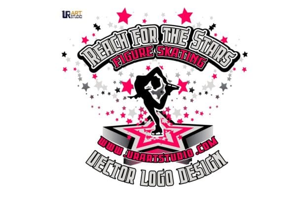 REACH FOR THE STARS FIGURE SKATING 2022 LOGO DESIGN FOR PRINT