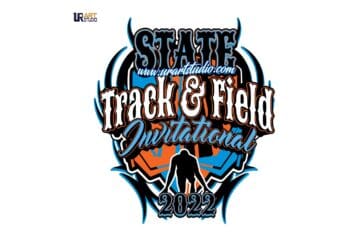 STATE TRACK and FIELD INVITATIONAL VECTOR LOGO DESIGN for PRINT