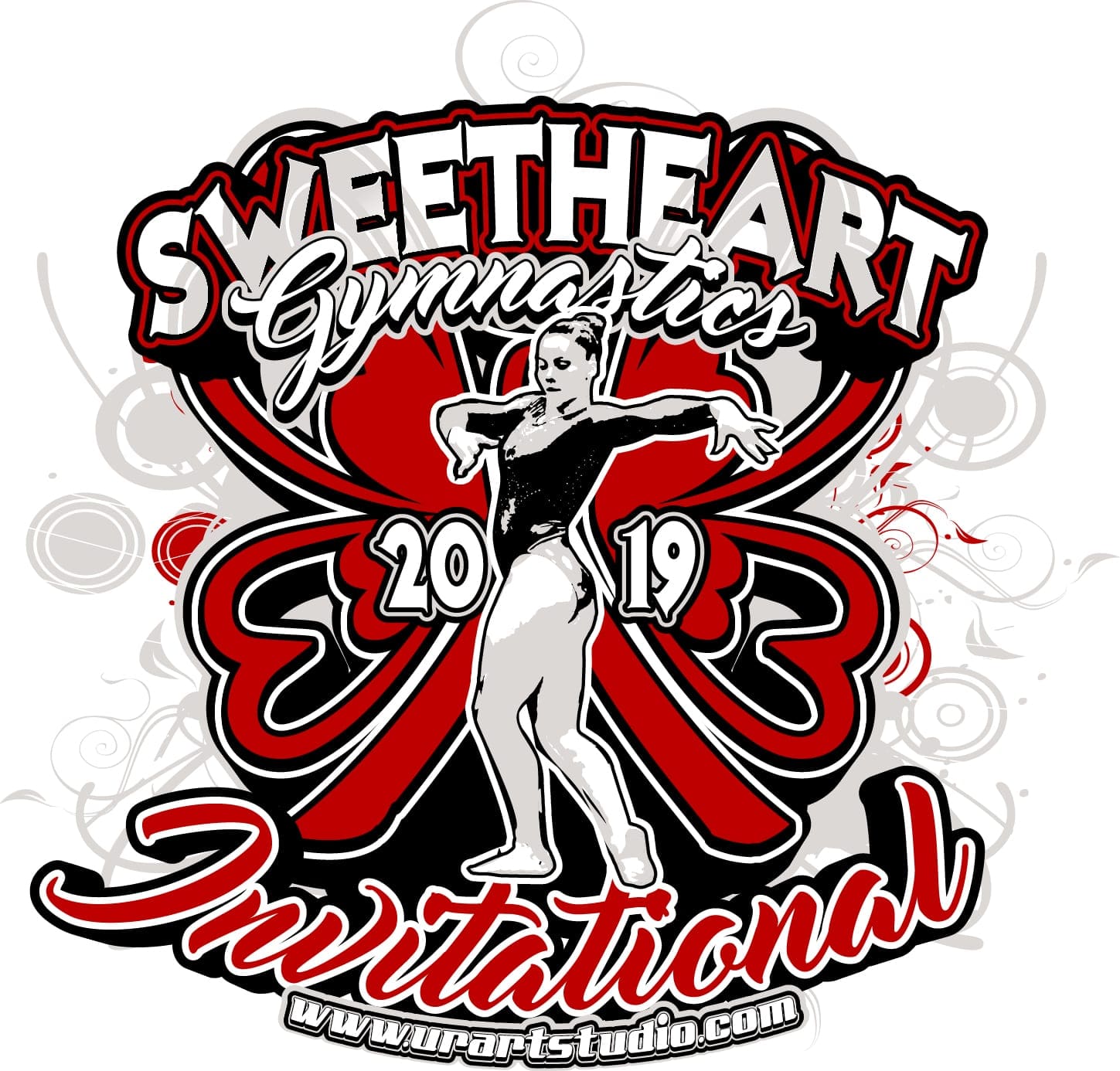 Grace, Strength, and Heart: Sweetheart Gymnastics Invitational Print Ready Vector Logo Design
