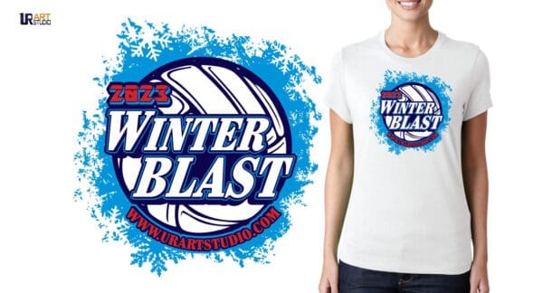 WINTER BLAST 2023 VOLLEYBALL VECTOR LOGO DESIGN FOR PRINT