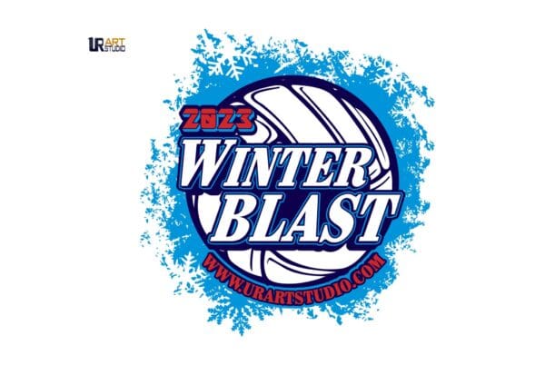 WINTER BLAST 2023 VOLLEYBALL VECTOR LOGO DESIGN FOR PRINT