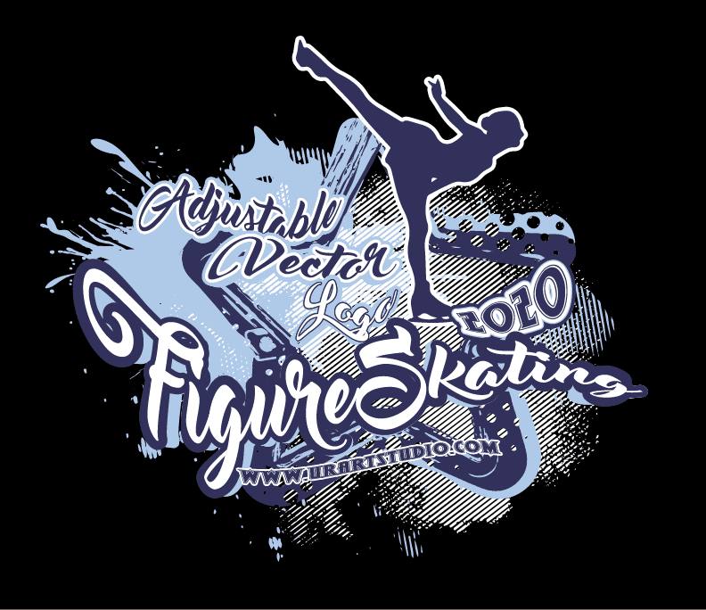 A Captivating Vector Logo Design for an Ice Skating Event: Elegance, Motion, and Winter Magic