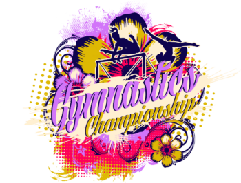 GYMNASTICS championships vector logo design for print