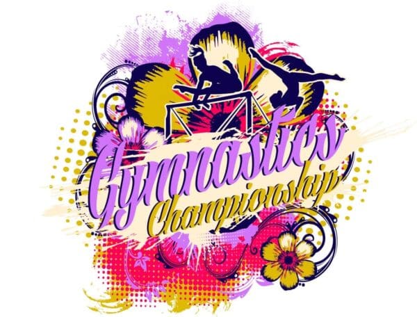GYMNASTICS championships vector logo design for print 1