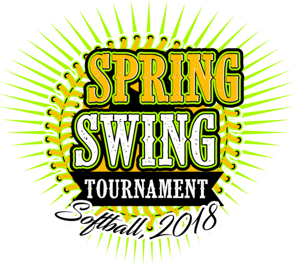 SPRING SWING SOFTBALL TOURNAMENT VECTOR LOGO DESIGN FOR PRINT