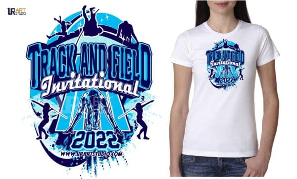 TRACK AND FIELD INVITATIONAL VECTOR LOGO DESIGN FOR PRINT