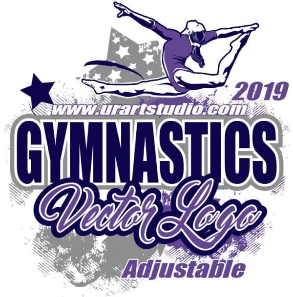 GYMNASTIC VECTOR LOGO DESIGN FOR PRINT