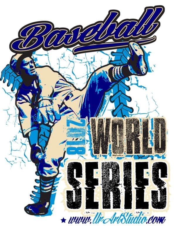 BASEBALL WORLD SERIES VECTOR LOGO DESIGN FOR PRINT