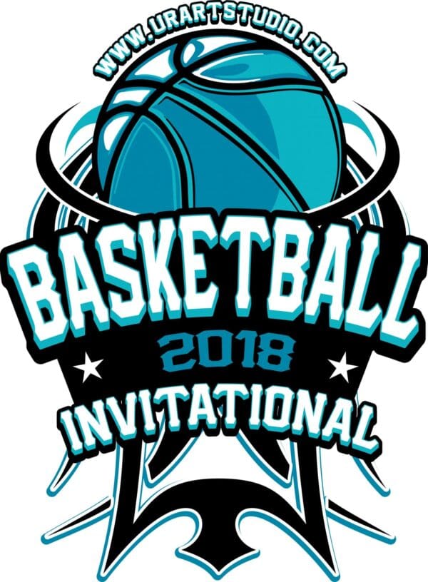 BASKETBALL INVITATIONAL VECTOR LOGO DESIGN FOR PRINT