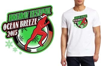 OCEAN BREEZE TRACK AND FIELD VECTOR LOGO DESIGN FOR PRINT