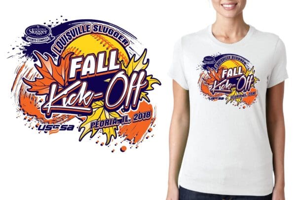 LOUISUILLE SLUSOFTBALL FALL KICK-OFF VECTOR LOGO DESIGN FOR PRINTGGER VECTOR LOGO DESIGN FOR PRINT