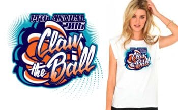 CLAW THE BALL VECTOR LOGO DESIGN FOR PRINT