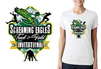 SCREAMING EAGLES TRACK AND FIELD VECTOR LOGO DESIGN FOR PRINT
