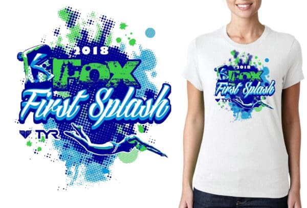 FOX FIRST SPLASH SWIM VECTOR LOGO DESIGN FOR PRINT