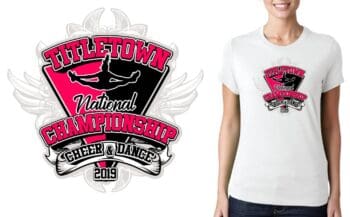 TITLETOWN NATIONAL CHEER AND DANCE VECTOR LOGO DESIGN FOR PRINT