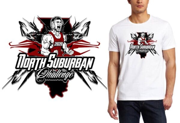 NORTH WRESTLING SUBURBAN VECTOR LOGO DESIGN FOR PRINT