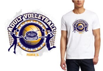ADULT VOLLEYBALL VECTOR LOGO DESIGN FOR PRINT