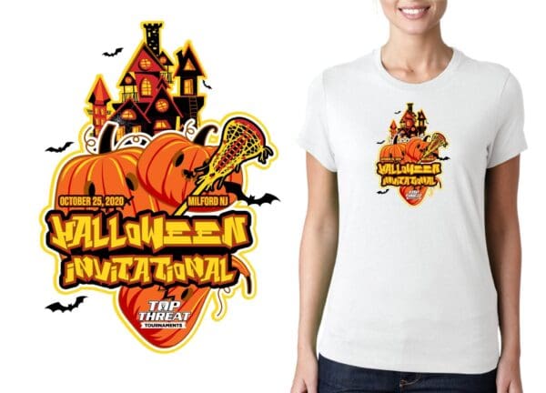 HALLOWEEN TOP THREAT LACROSSE VECTOR LOGO DESIGN FOR PRINT