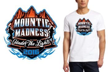 MOUNTIE MADNESS CROSS COUNTRY VECTOR LOGO DESIGN FOR PRINT