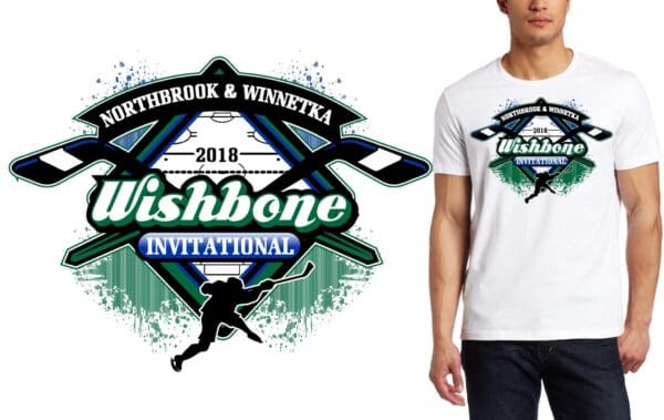 WISHBONE HOCKEY VECTOR LOGO DESIGN FOR PRINT