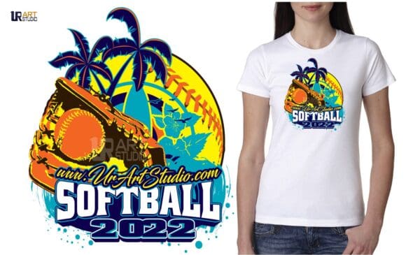 SOFTBALL VECTOR LOGO DESIGN FOR PRINT