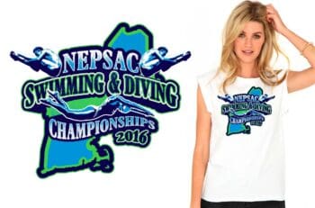 SWIMMING AND DIVING CHAMPIONSHIP VECTOR LOGO DESIGN FOR PRINT