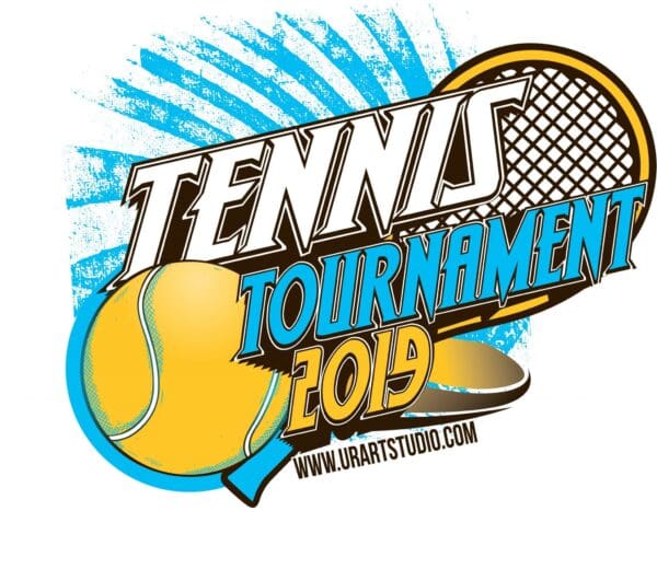 TENNIS TOURNAMENT VECTOR LOGO DESIGN FOR PRINT