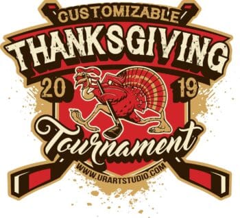 CUSTOMIZABLE THANKSGIVING HOCKEY VECTOR LOGO DESIGN FOR PRINT