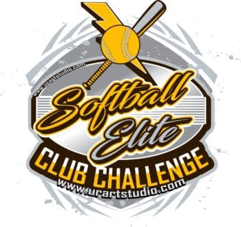 SOFTBALL ELITE CLUB CHALLENGE VECTOR LOGO DESIGN FOR PRINT