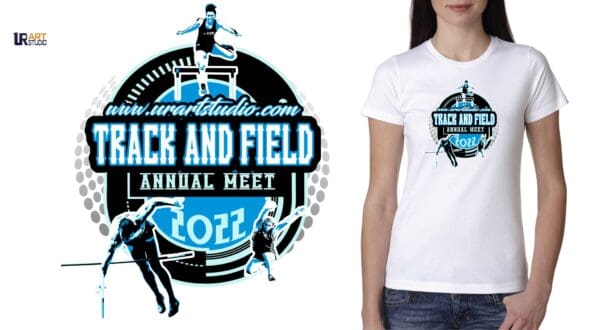 TRACK AND FIELD ANNUAL MEET VECTOR LOGO DESIGN FOR PRINT