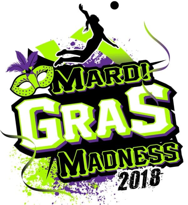 MARDI GRASS VOLLEYBALL ARTWORK VECTOR LOGO DESIGN FOR PRINT