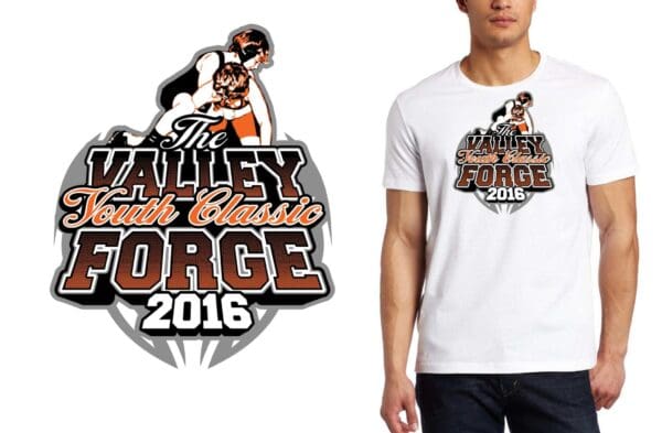 VALLEY FORGE YOUTH WRESTLING VECTOR LOGO DESIGN FOR PRINT