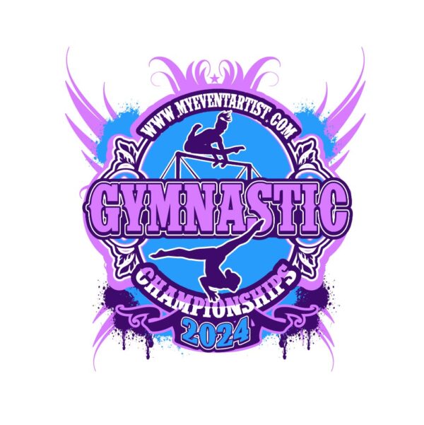 GYMNASTIC EVENT GYMNASTIC CHAMPIONSHIPS LOGO DESIGN FOR PRINT