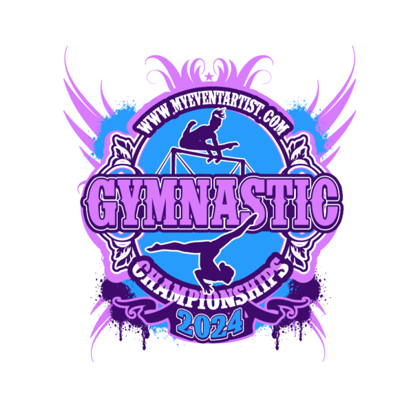 GYMNASTIC EVENT GYMNASTIC CHAMPIONSHIPS LOGO DESIGN FOR PRINT