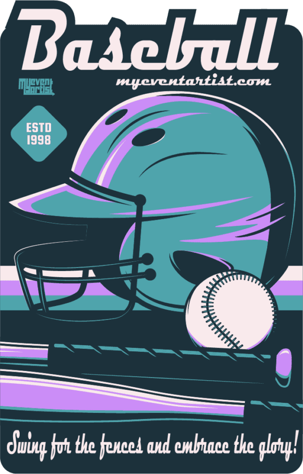 SWING FOR THE FENCES AND EMBRACE THE GLORY BASEBALL PRINT READY DESIGN