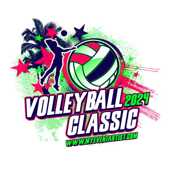 VOLLEYBALL EVENT VOLLEYBALL CLASSIC LOGO DESIGN FOR PRINT