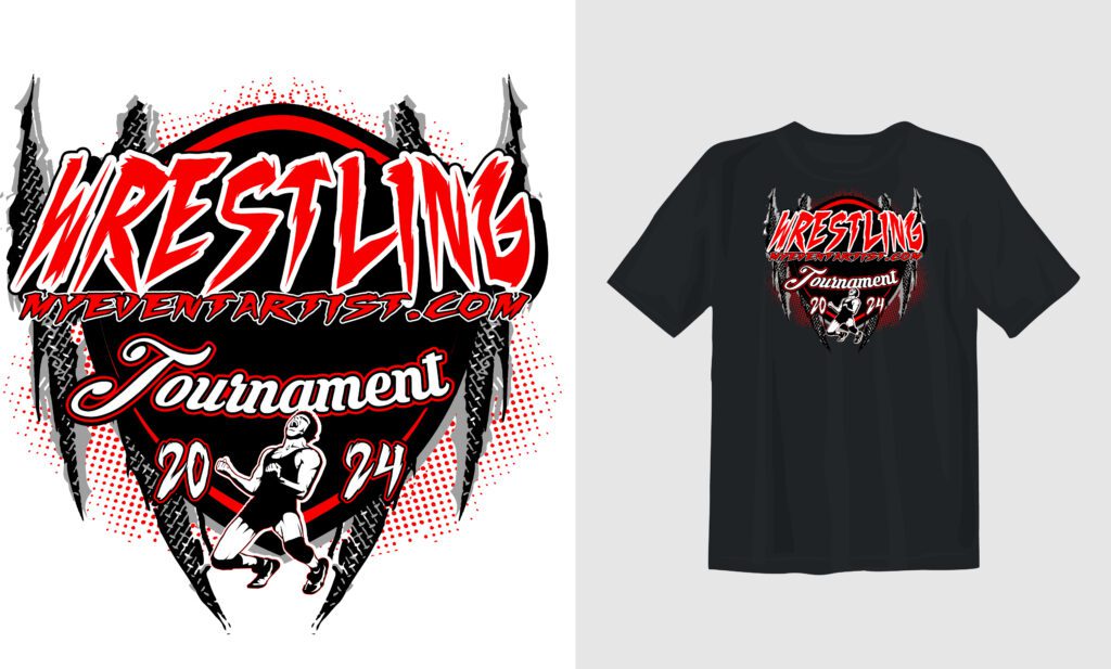 WRESTLING TOURNAMENT PRINT READY EVENT VECTOR LOGO DESIGN