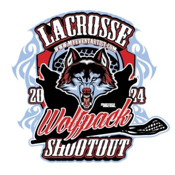 lacrosse event wolfpack shootout logo design for print
