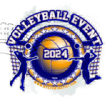 volleyball event logo design for print-01
