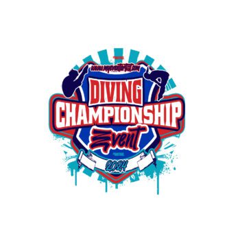 DIVING RED GREEN CHAMPIONSHIP EVENT EVENT PRINT READY VECTOR DESIGN