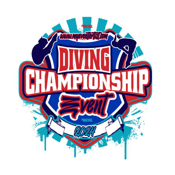 DIVING RED GREEN CHAMPIONSHIP EVENT EVENT PRINT READY VECTOR DESIGN