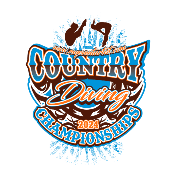 ORANGE BLUE COUNTRY DIVING CHAMPIONSHIP EVENT PRINT READY VECTOR DESIGN