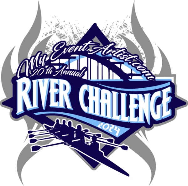 ROWING RIVER CHALLENGE EVENT PRINT READY VECTOR LOGO DESIGN