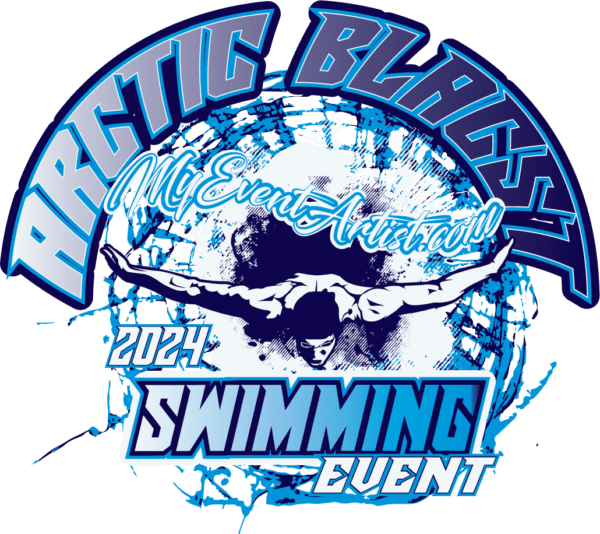 ADJUSTABLE SWIMMING VECTOR LOGO DESIGN, ARCTIC BLAST EVENT