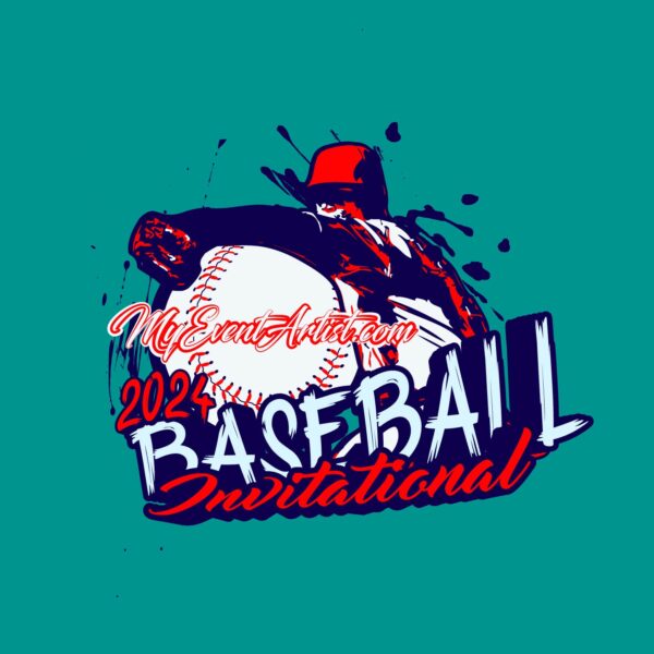 BASEBALL INVITATIONAL VECTOR LOGO DESIGN FOR PRINT