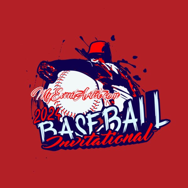 BASEBALL INVITATIONAL VECTOR LOGO DESIGN FOR PRINT