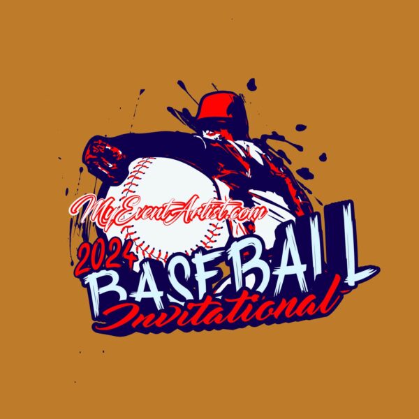 BASEBALL INVITATIONAL VECTOR LOGO DESIGN FOR PRINT